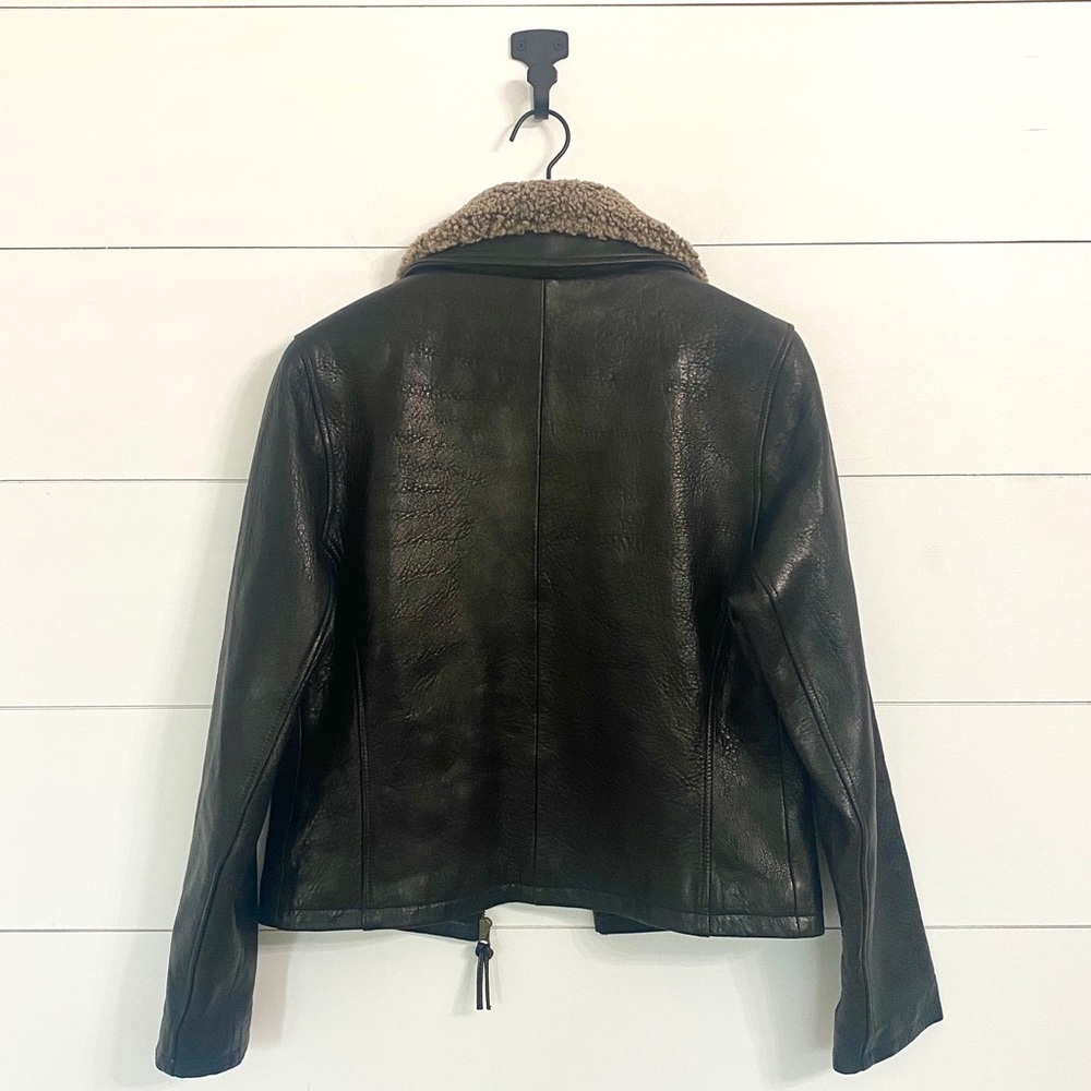 Vintage Couture by J. Park Black Lamb Leather Aviator Bomber Jacket, Size Medium - Picture 2 of 15